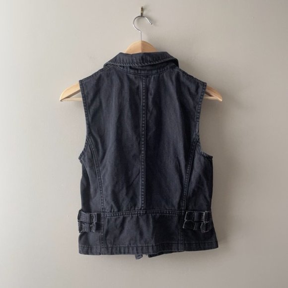 CLUB Monaco | Denim Moto Vest - Picture 3 of 11